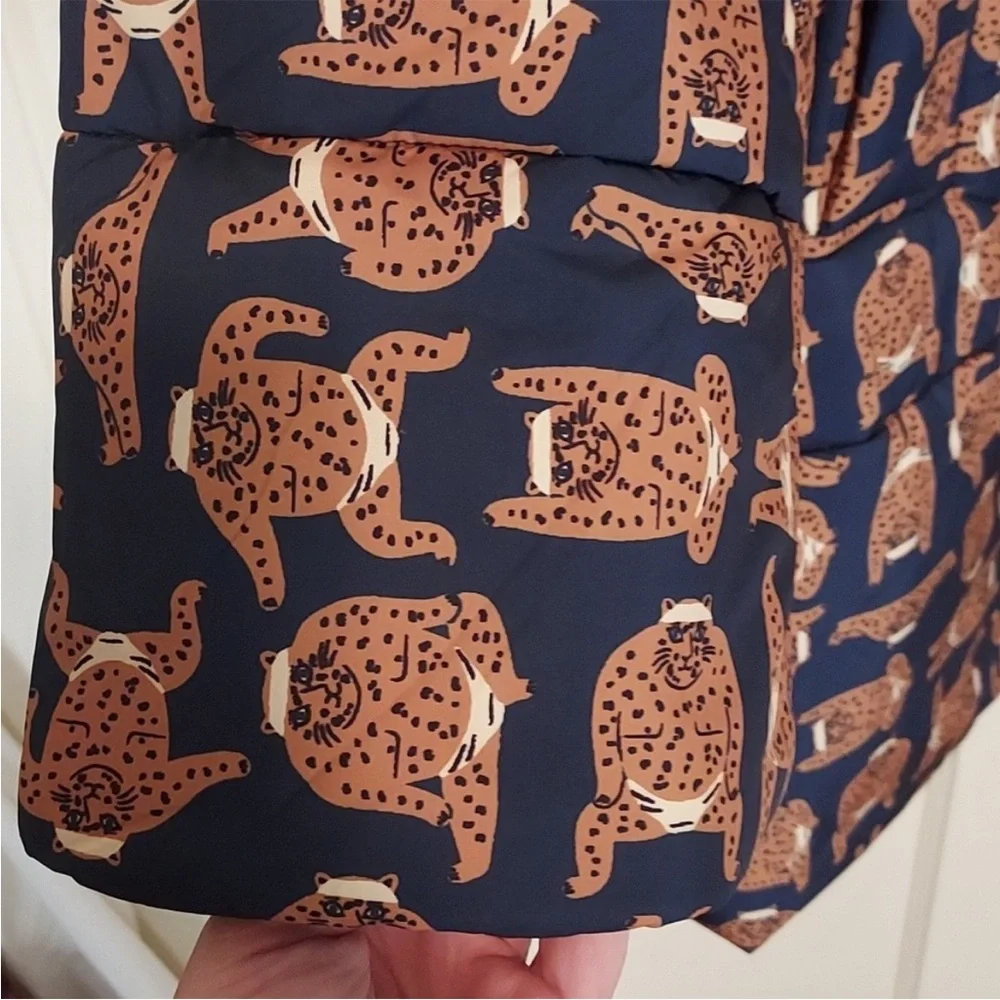 Compania Fantastica Sumo Cat Print Puffer Coat size Large - Picture 10 of 16